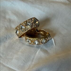 Elegant Gold and Silver Crystal Earrings